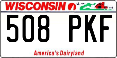WI license plate 508PKF