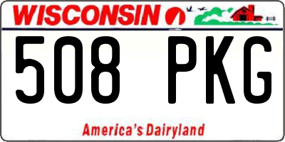 WI license plate 508PKG