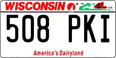 WI license plate 508PKI