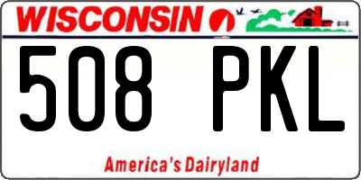 WI license plate 508PKL
