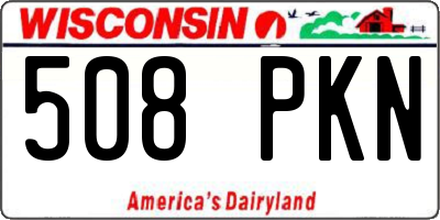WI license plate 508PKN