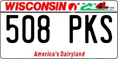 WI license plate 508PKS
