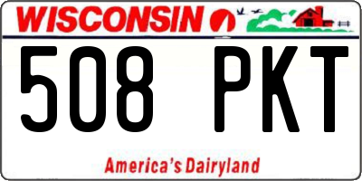WI license plate 508PKT