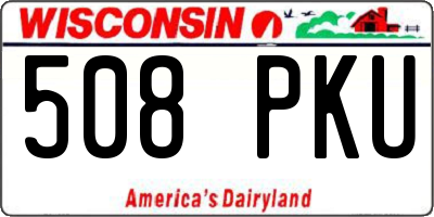 WI license plate 508PKU