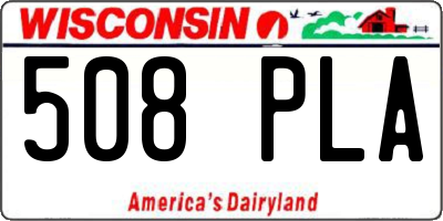 WI license plate 508PLA