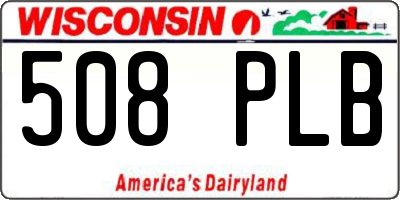WI license plate 508PLB