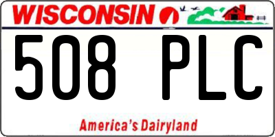 WI license plate 508PLC