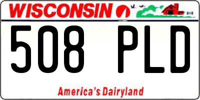 WI license plate 508PLD