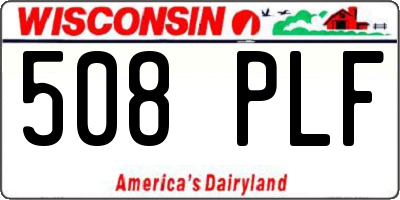 WI license plate 508PLF