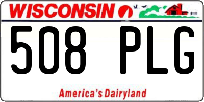 WI license plate 508PLG