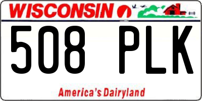 WI license plate 508PLK