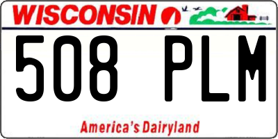 WI license plate 508PLM