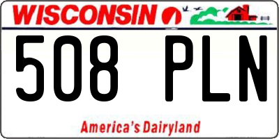 WI license plate 508PLN