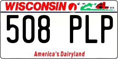 WI license plate 508PLP