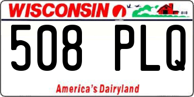 WI license plate 508PLQ