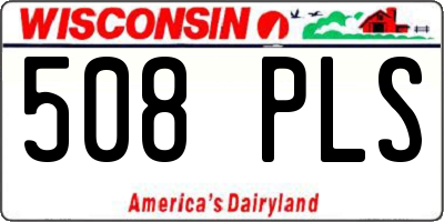 WI license plate 508PLS
