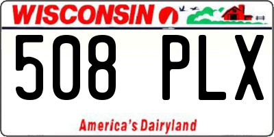 WI license plate 508PLX