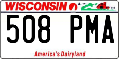 WI license plate 508PMA