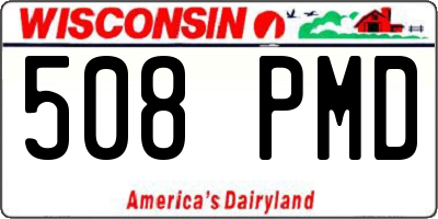 WI license plate 508PMD