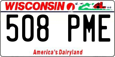 WI license plate 508PME