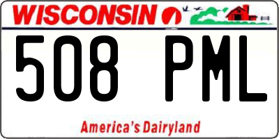 WI license plate 508PML