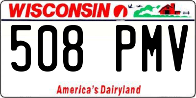 WI license plate 508PMV