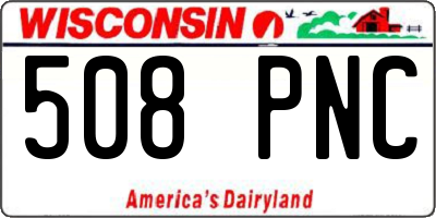 WI license plate 508PNC