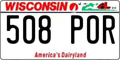 WI license plate 508POR