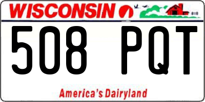 WI license plate 508PQT
