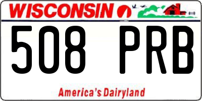 WI license plate 508PRB