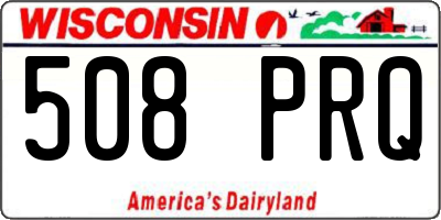 WI license plate 508PRQ