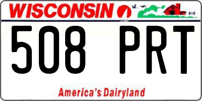 WI license plate 508PRT