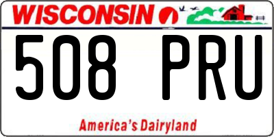 WI license plate 508PRU