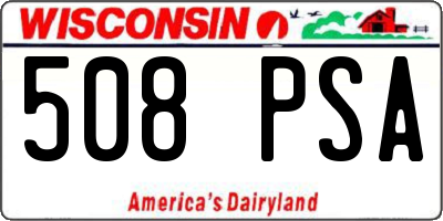 WI license plate 508PSA