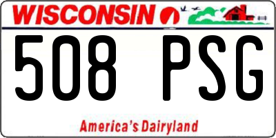WI license plate 508PSG