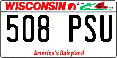 WI license plate 508PSU