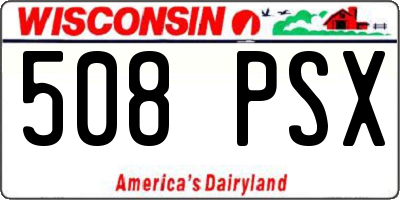 WI license plate 508PSX