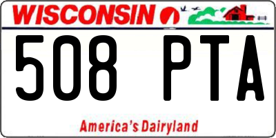 WI license plate 508PTA