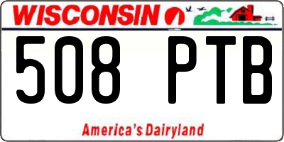 WI license plate 508PTB