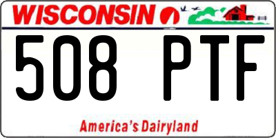WI license plate 508PTF