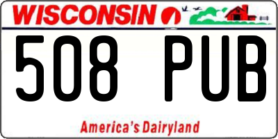 WI license plate 508PUB