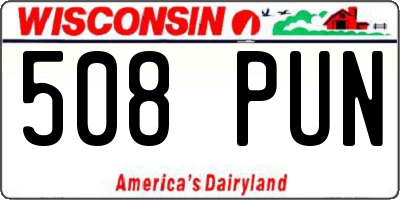 WI license plate 508PUN