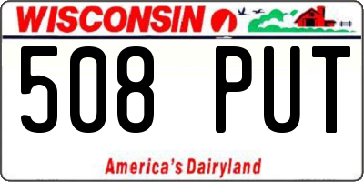 WI license plate 508PUT