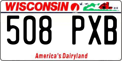 WI license plate 508PXB
