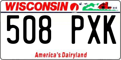 WI license plate 508PXK