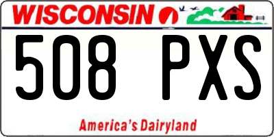 WI license plate 508PXS