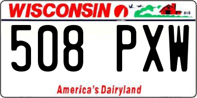 WI license plate 508PXW