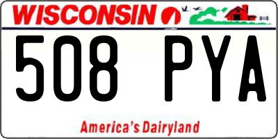 WI license plate 508PYA