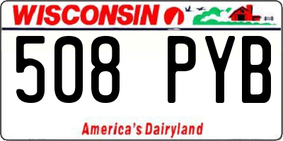 WI license plate 508PYB