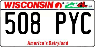 WI license plate 508PYC